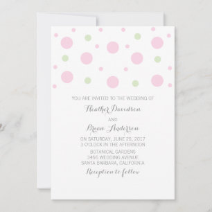 Invitation de mariage Confetti vert rose