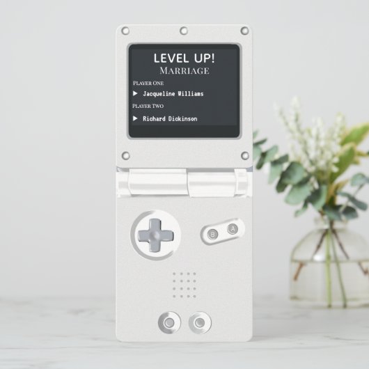 Invitation de mariage console de jeu portable Retr (Debout devant)