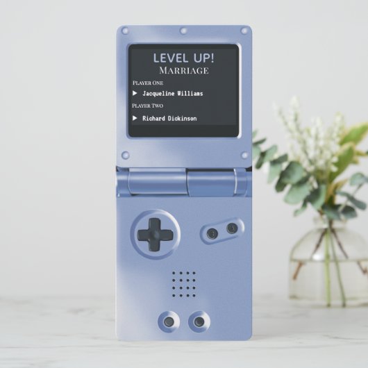 Invitation de mariage console de jeu portable Retr (Debout devant)
