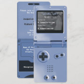 Invitation de mariage console de jeu rétro bleue (Devant / Derrière)