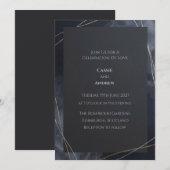 Invitation de mariage Constellation d'étoiles doré (Devant / Derrière)