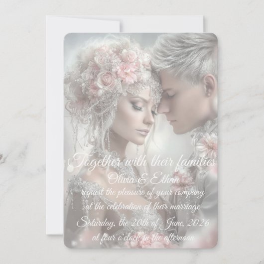 Invitation de mariage conte de fées (Devant)