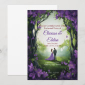 Invitation de mariage contes de fées floraux viole (Devant / Derrière)