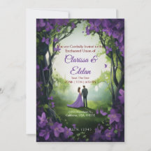 Invitation de mariage contes de fées floraux viole