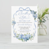 Invitation de mariage Coquette Hydrangea Bleue Que (Debout devant)