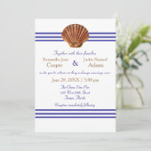 Invitation de mariage - Coquillage nautique (Debout devant)