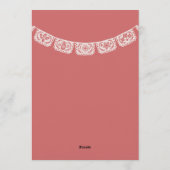 Invitation de mariage corail rose et blanc en papi (Dos)