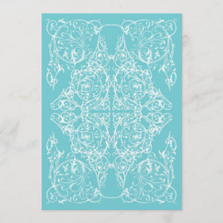 Invitation de mariage Corner Flourish Bleu)