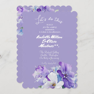 invitation de mariage couleur lavande florale