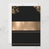 invitation de mariage couleur or floral (Dos)