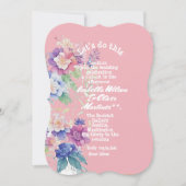 invitation de mariage couleur rose floral (Devant)