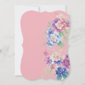 invitation de mariage couleur rose floral (Dos)