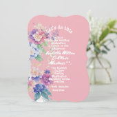 invitation de mariage couleur rose floral (Debout devant)