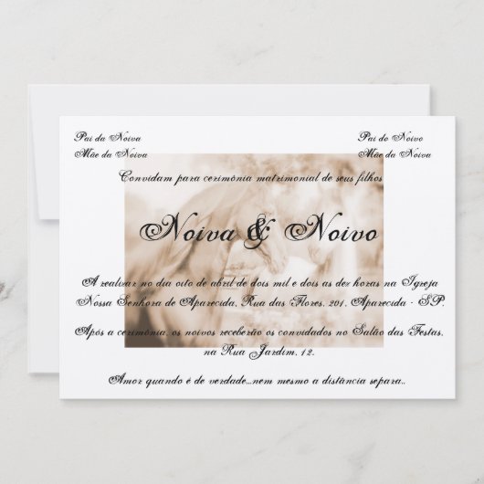 Invitation de mariage country, cheval, horses (Devant)