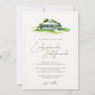Invitation de mariage - Country Club en aquarelle
