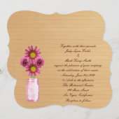 Invitation de mariage Country Rustic Pink Mason Ja (Devant / Derrière)