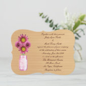 Invitation de mariage Country Rustic Pink Mason Ja (Debout devant)