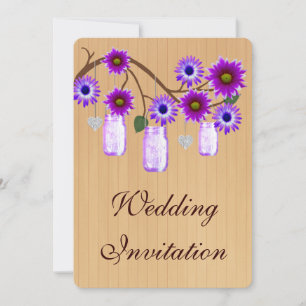 Invitation de mariage Country Rustic Purple Mason 