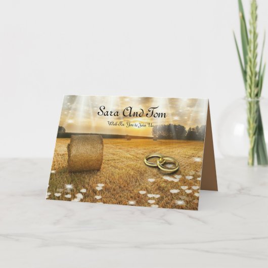 Invitation de mariage Country Western (Devant)
