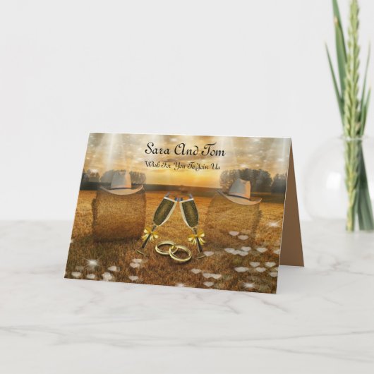 Invitation de mariage country western (Devant)