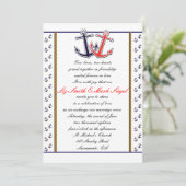 Invitation de mariage couple amour ancre nautique (Debout devant)