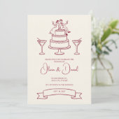 Invitation de mariage couple gâteau de mariage Lig (Debout devant)