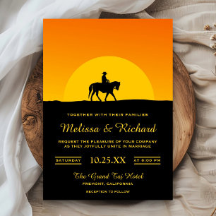 Invitation de mariage Cowboy Sunset Western Wild W