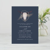 Invitation de mariage crâne de bœuf Boho Chic (Debout devant)