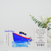 Invitation de mariage croisière de mariage de dest (Debout devant)