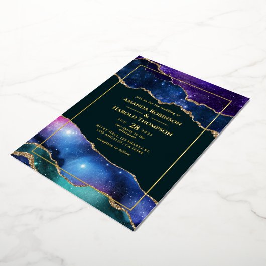 Invitation de Mariage d'agate Galaxy (Rotation)