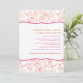 Invitation de mariage Dalia (Orange & Fuschia) (Debout devant)
