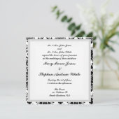 Invitation de mariage damas noir et blanc (Debout devant)