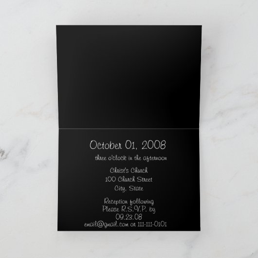 Invitation de mariage damassé - (Intérieur)