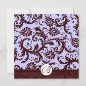 Invitation de Mariage damassé Brown au chocolat pr (Dos)