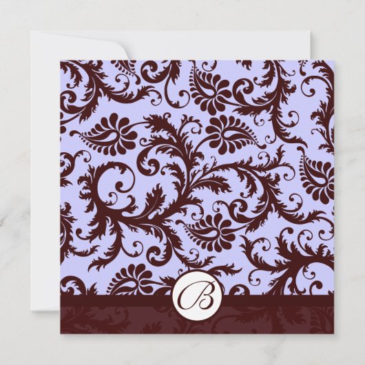 Invitation de Mariage damassé Brown au chocolat pr (Dos)