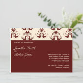 Invitation de mariage damassé de Bourgogne et de (Debout devant)