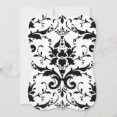 Invitation de mariage damassé formelle noir et bla (Dos)