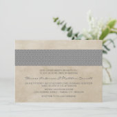 Invitation de Mariage damassé Gray Rustic (Debout devant)