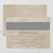 Invitation de Mariage damassé Gray Rustic (Devant / Derrière)