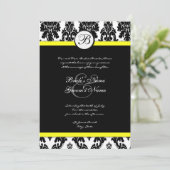 Invitation de Mariage damassé Jaune Noir Blanc (Debout devant)