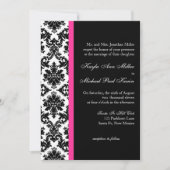 Invitation de Mariage damassé noir et blanc (Devant)
