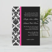 Invitation de Mariage damassé noir et blanc (Debout devant)