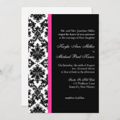 Invitation de Mariage damassé noir et blanc (Devant / Derrière)