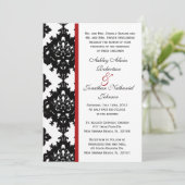 invitation de Mariage damassé noir et blanc (Debout devant)