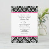 Invitation de Mariage damassé noir et blanc (Debout devant)