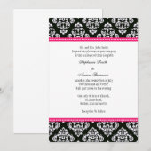 Invitation de Mariage damassé noir et blanc (Devant / Derrière)