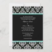Invitation de Mariage damassé noir et blanc (Devant)