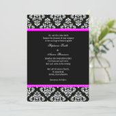 Invitation de Mariage damassé noir et blanc (Debout devant)