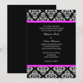 Invitation de Mariage damassé noir et blanc (Devant / Derrière)