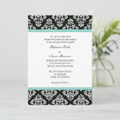 Invitation de Mariage damassé noir et blanc (Debout devant)